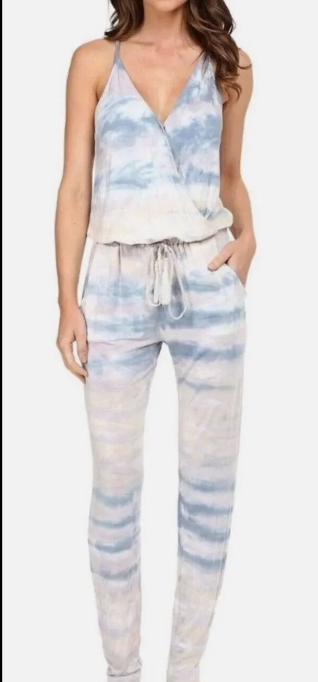 Young Fabulous & Broke Chrissy Tie Dye Jersey Knit Anthropologie Romper Jumpsuit